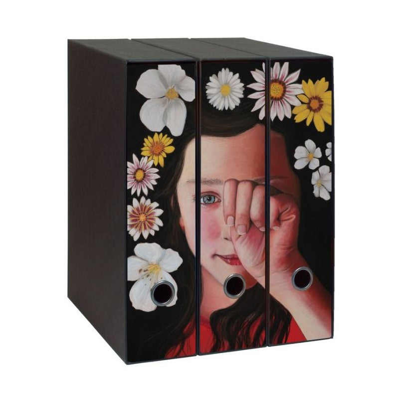 Set 3 Raccoglitori Image Donne - Fiori Di Rinascita - Formato Protocollo - Dorso 8 Cm