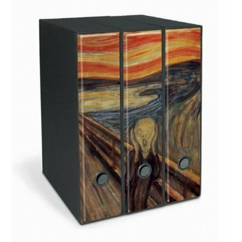 Set 3 Raccoglitori Image, Formato Protocollo, Dorso 8 Cm, Edvard Munch - L'urlo