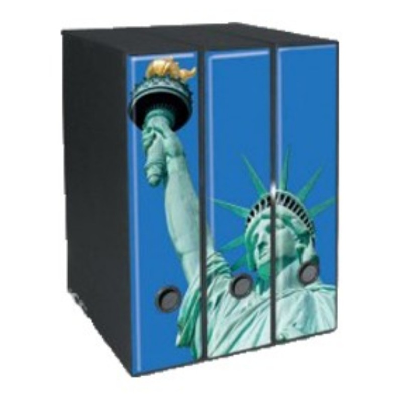 Set 3 Raccoglitori Image, Formato Protocollo, Dorso 8 Cm, La Statua Della Libertà