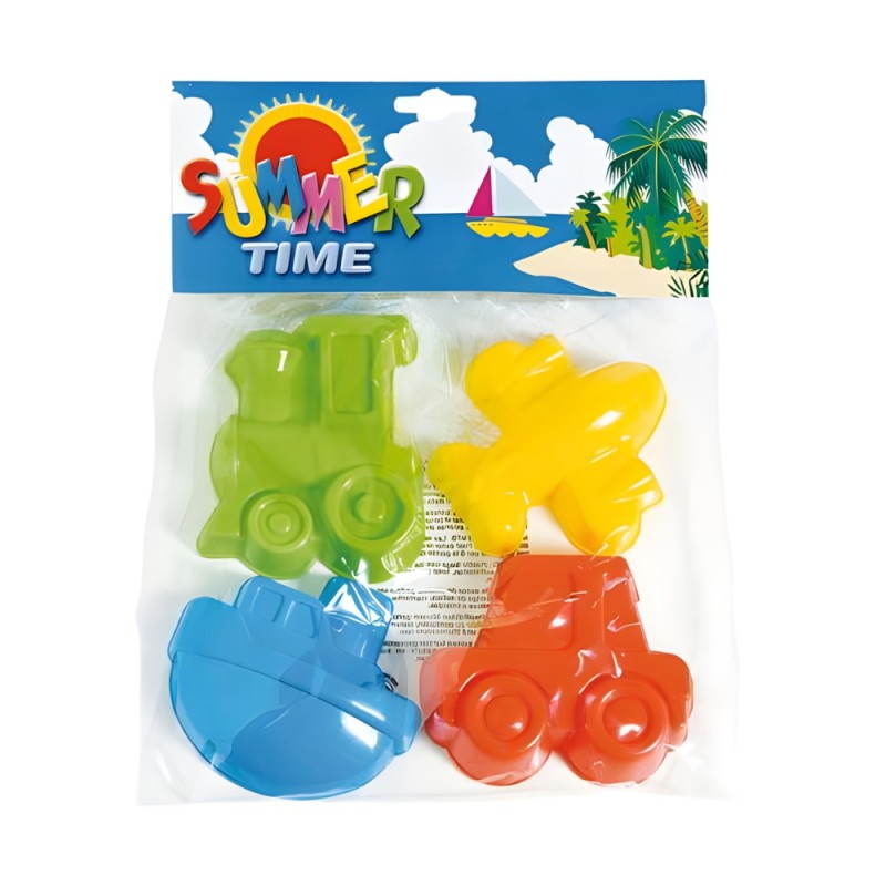 Set 4 Formine Per La Sabbia Veicoli - Cwr 07362