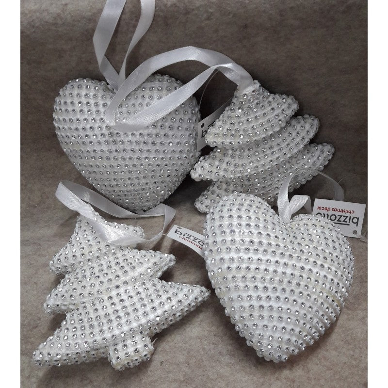 Set 4 Pendenti Con Strass Cuore/albero