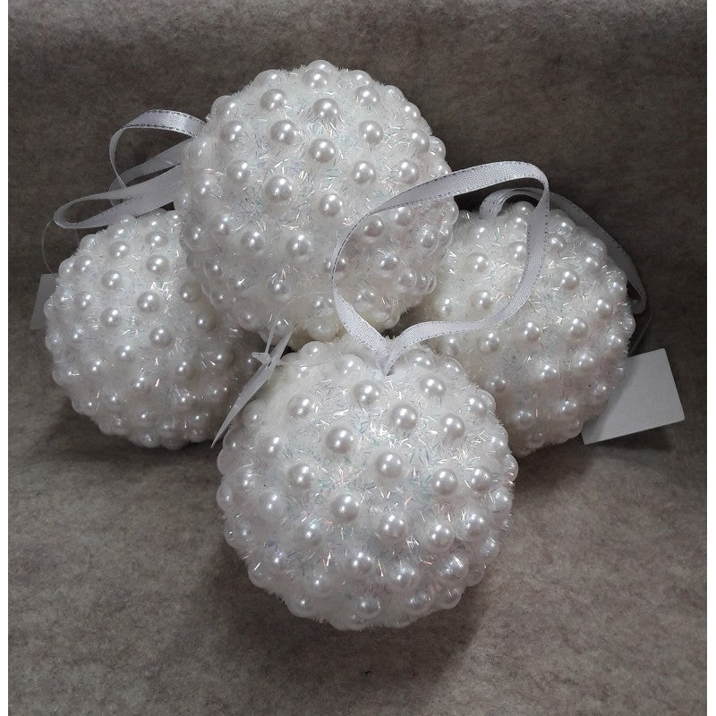 Set 4 Pendenti Sfera Con Perle