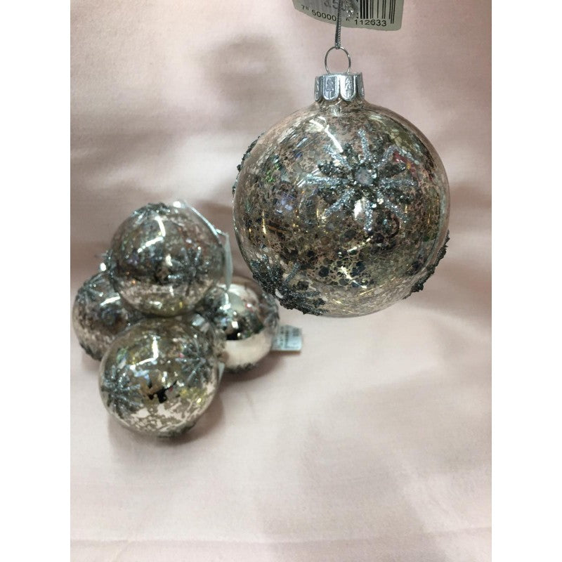 Set 5 Palline Con Decori In Rilievo