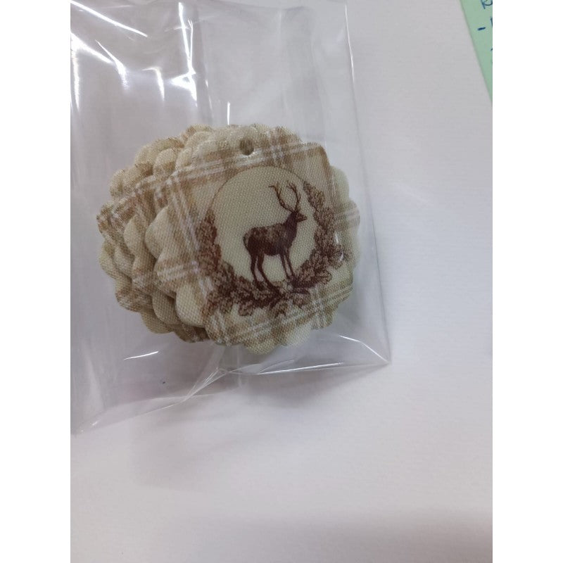 Set 6 Cerchietto Renna In Feltro - Beige