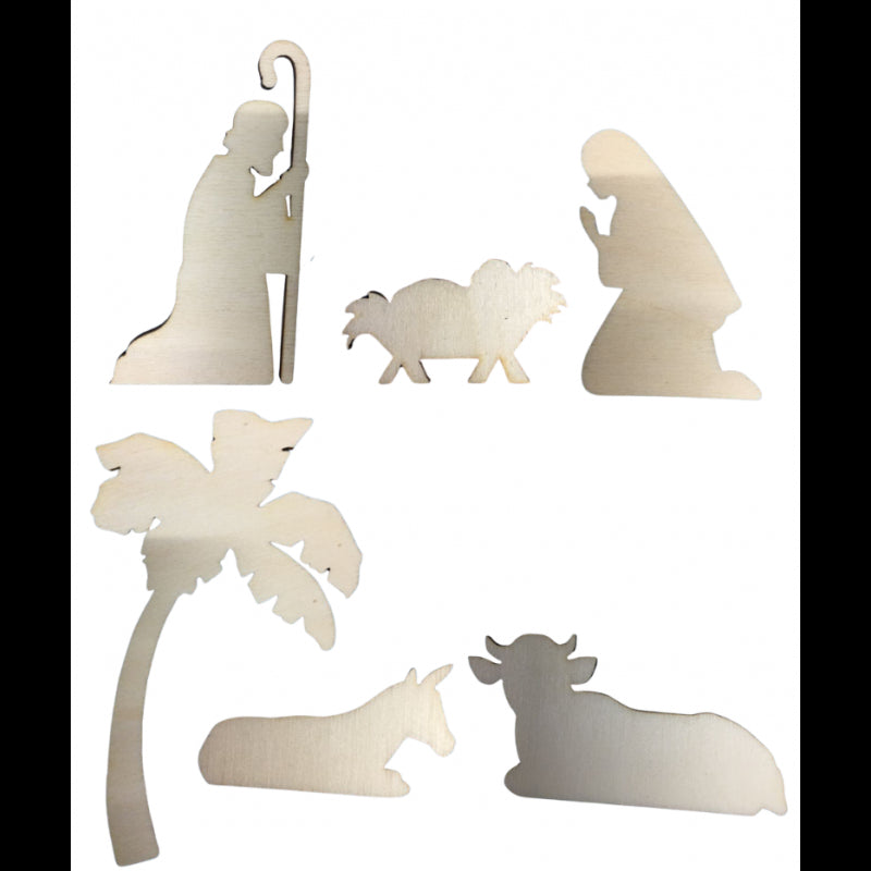 Set 6 Pz Presepe Componibile In Legno - Renkalik
