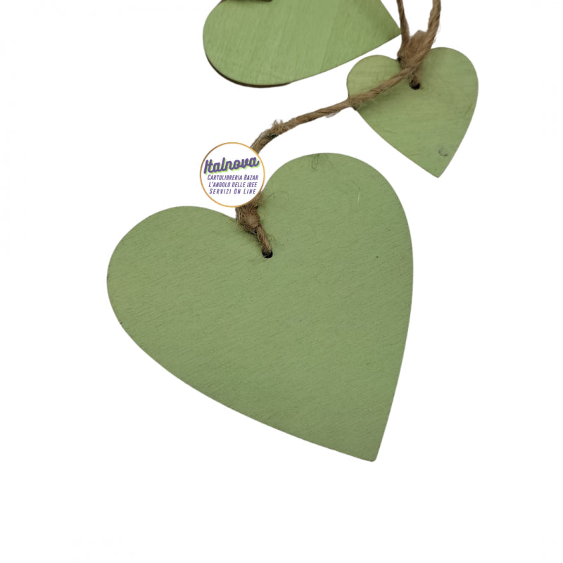 Set 8 Cuoricini In Legno