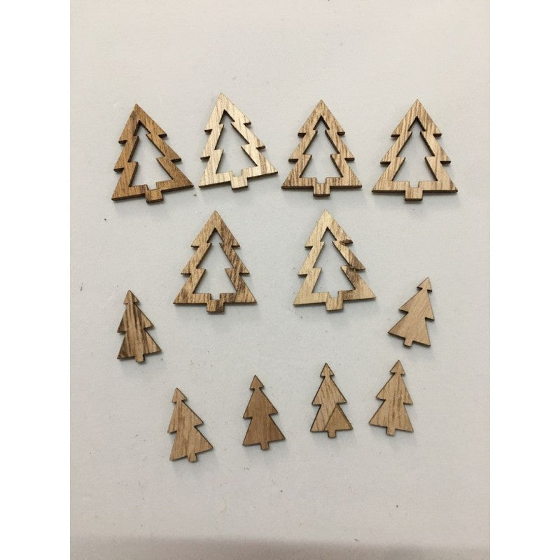 Set Abeti In Legno Per Decorazioni