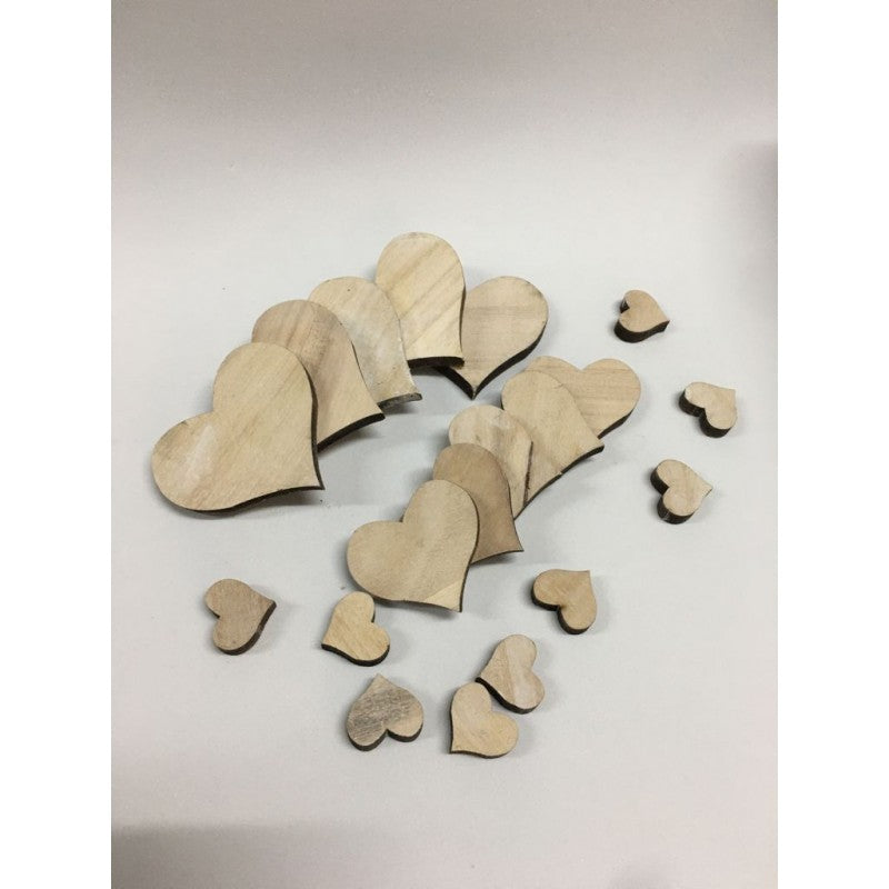 Set Cuori In Legno