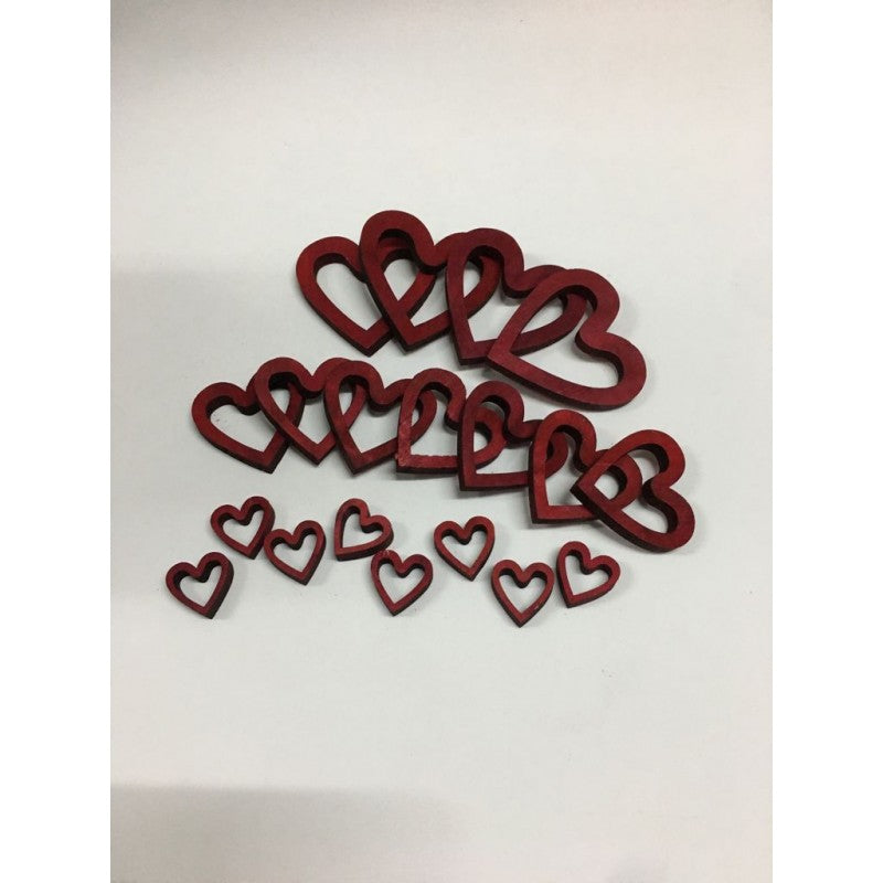 Set Cuori In Legno