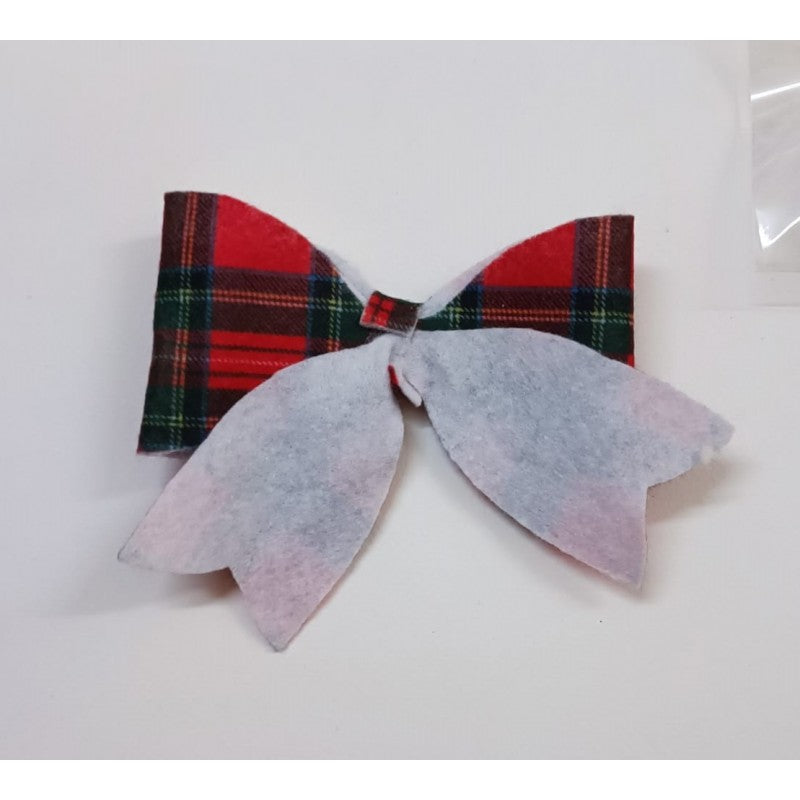 Set Da 3 Fiocchi Scozzese In Feltro