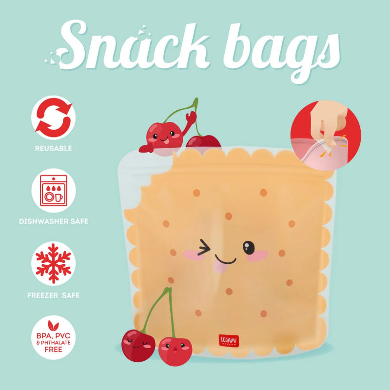 Set Di 3 Buste Per Alimenti Legami Cookie - Snack Bags