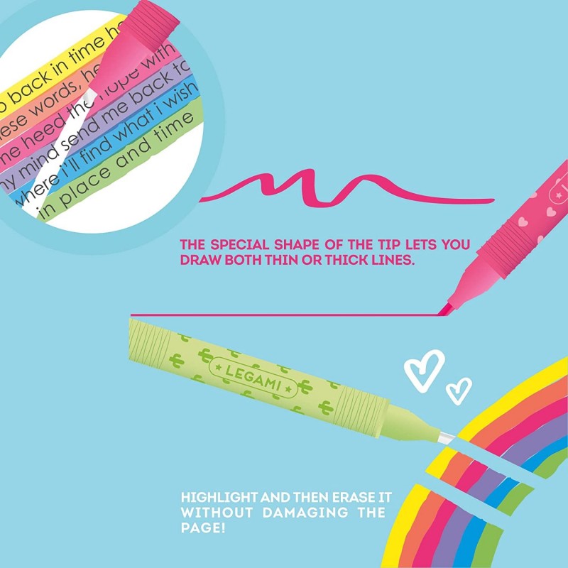 Set Di 6 Evidenziatori Cancellabili  - Magic Highlighters - After Rain - Legami