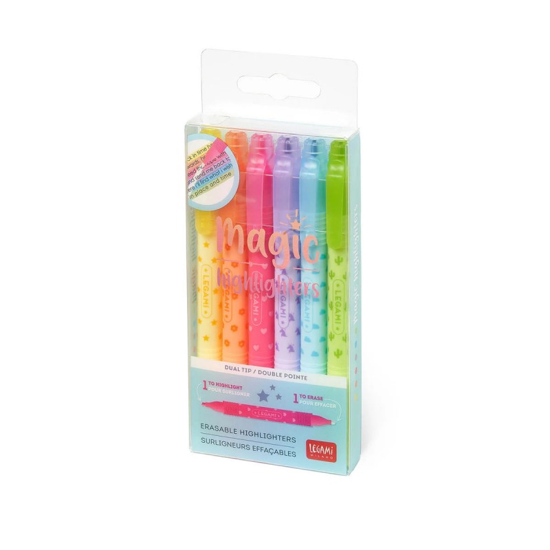 Set Di 6 Evidenziatori Cancellabili  - Magic Highlighters - After Rain - Legami
