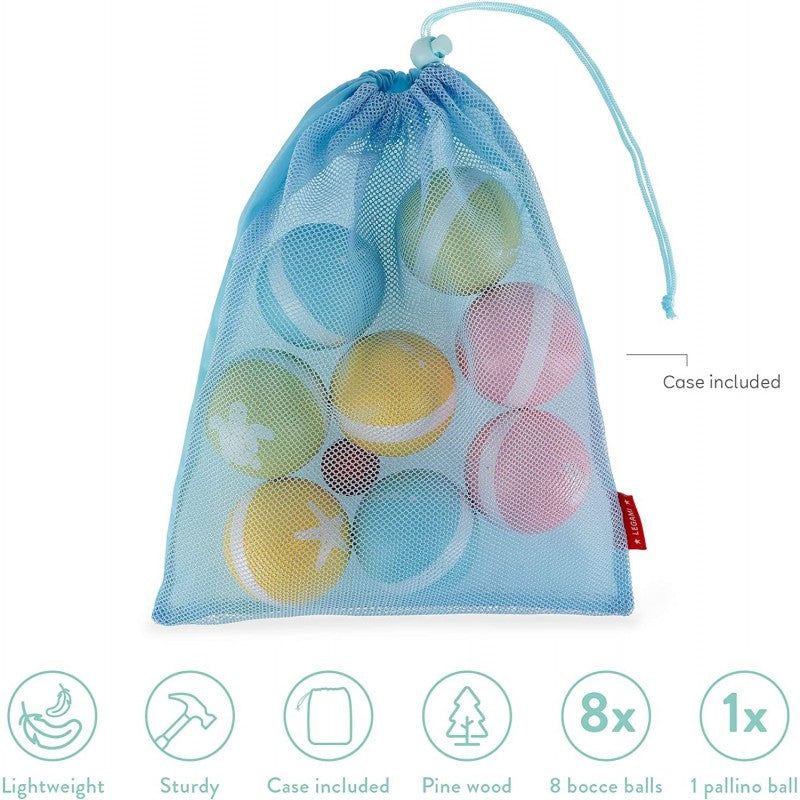 Set Di Bocce In Legno Good Vibes, 8 Bocce E 1 Pallino, Custodia Inclusa - Legami