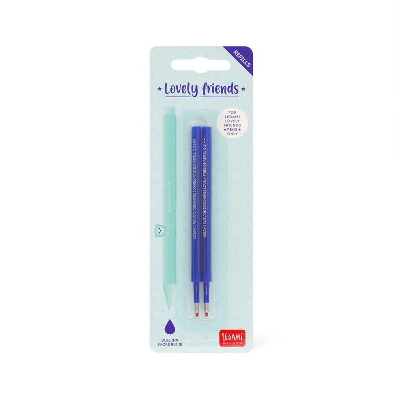 Set Di Due Refill Per Penna Gel - Lovely Friends Blu - Legami