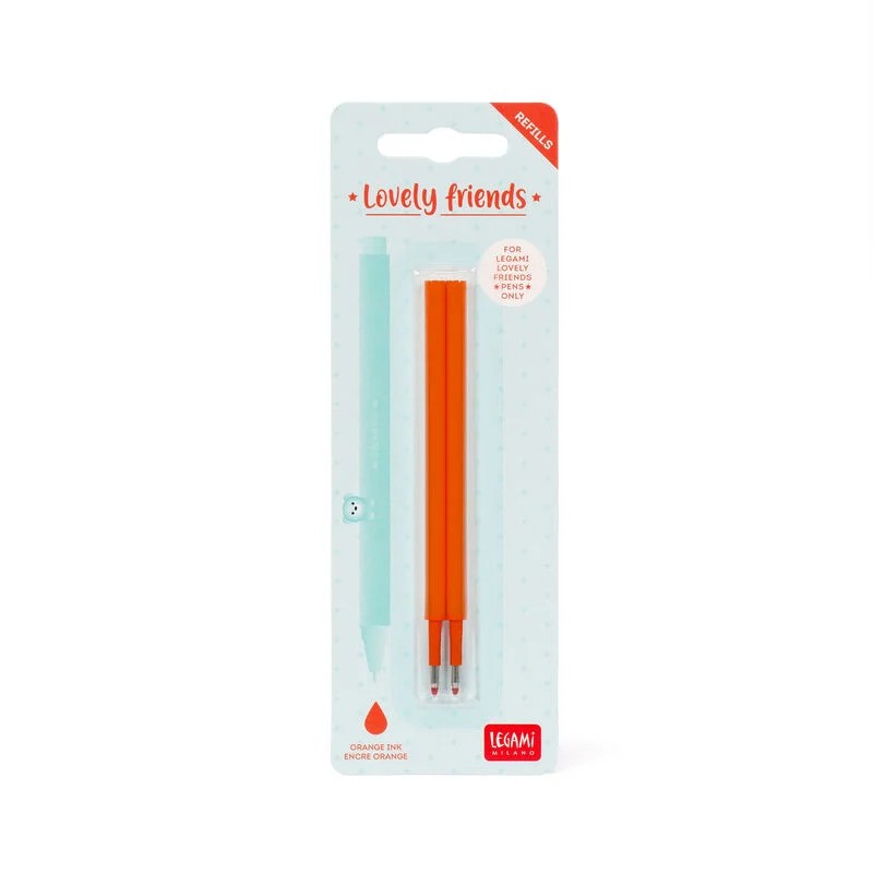 Set Di Due Refill Per Penna Gel - Lovely Friends Orange - Legami