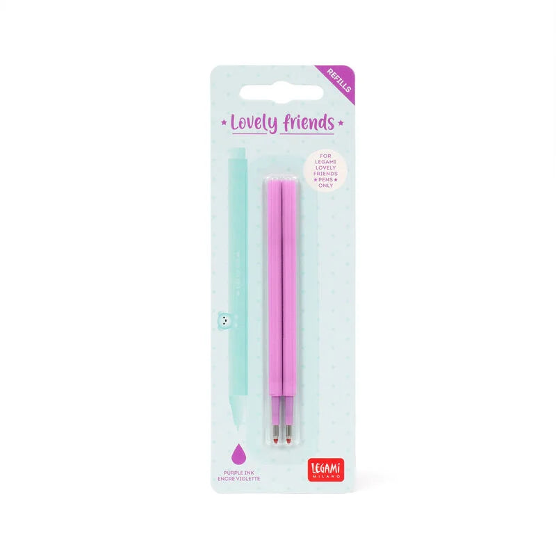 Set Di Due Refill Per Penna Gel - Lovely Friends Viola - Legami