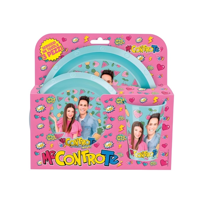 Set Pappa 2 Piatti Tondi + Bicchiere In Plastica - Me Contro Te