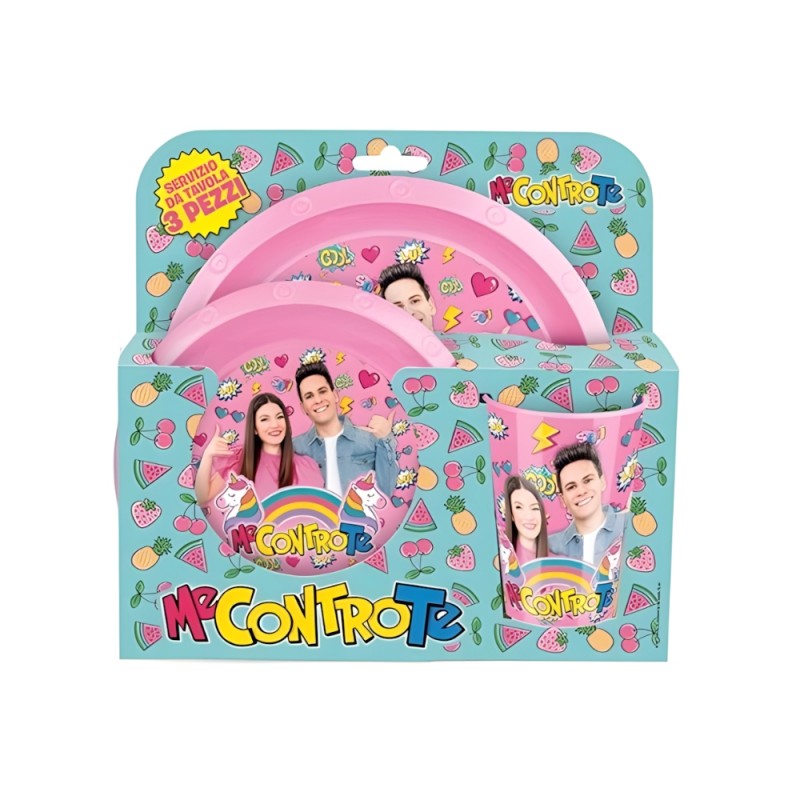 Set Pappa 2 Piatti Tondi + Bicchiere In Plastica - Me Contro Te