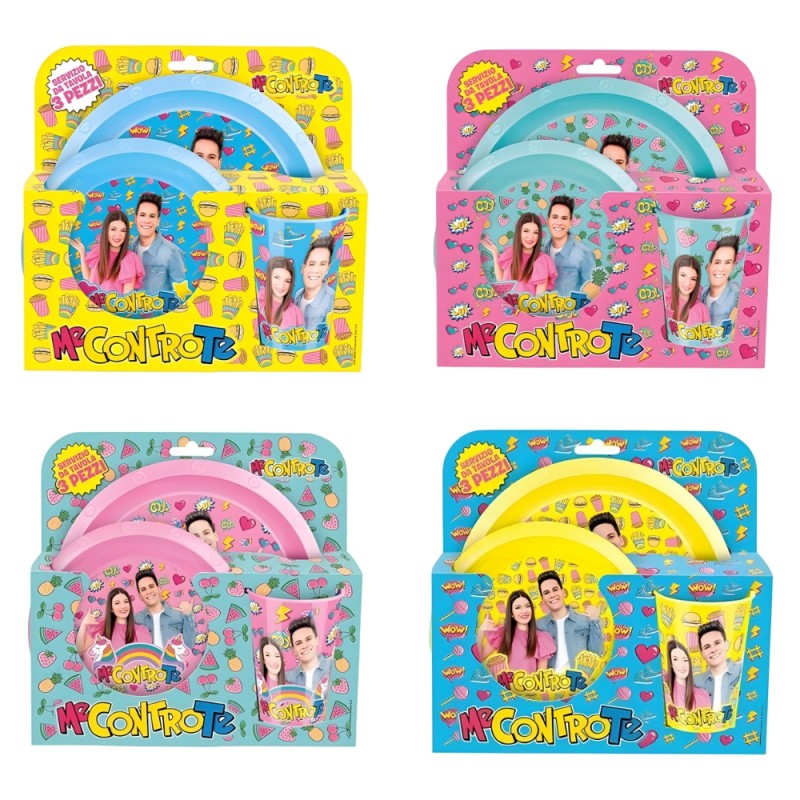 Set Pappa 2 Piatti Tondi + Bicchiere In Plastica - Me Contro Te