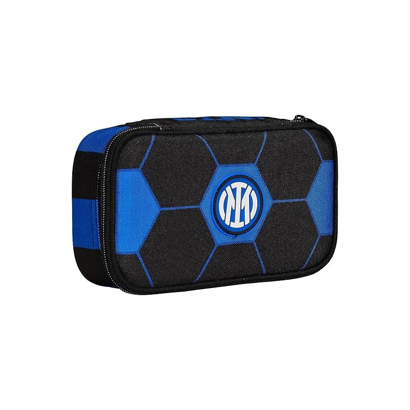 Seven Astuccio Quick Case - F.c. Inter Calcio - Nero Blu - Scomparto Completo Di Matite, Penne E Pennarelli