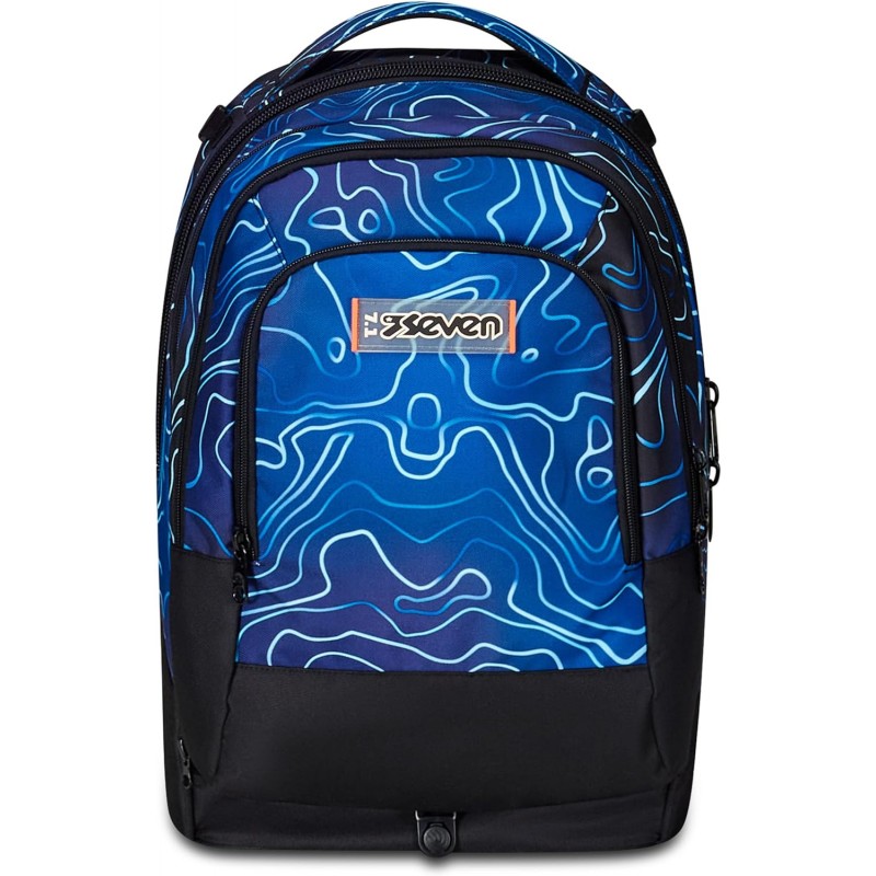 Seven Trolley Scuola Jack Detach 3 Ruote, Blu, Mapset Boy, 3 In 1