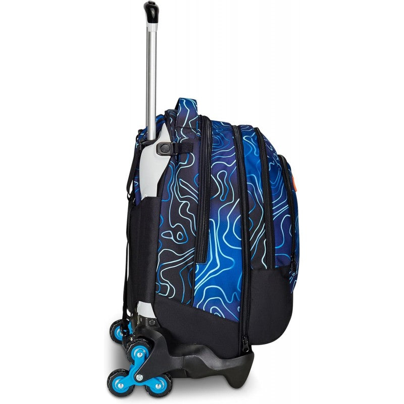 Seven Trolley Scuola Jack Detach 3 Ruote, Blu, Mapset Boy, 3 In 1