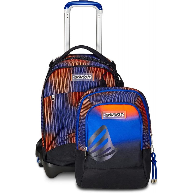 Seven Trolley Scuola Jack Detach 3 Ruote, Blu, Shadefull Boy, 3 In 1