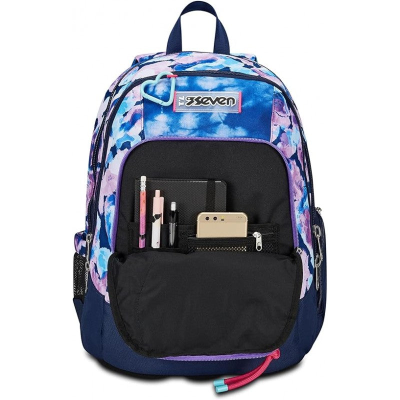 Seven Zaino Scuola Advanced, Custom Cloud, Viola Fucsia