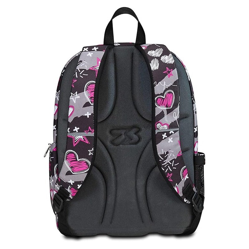 Seven Zaino Scuola Advanced, Draft Heart, Nero Fucsia