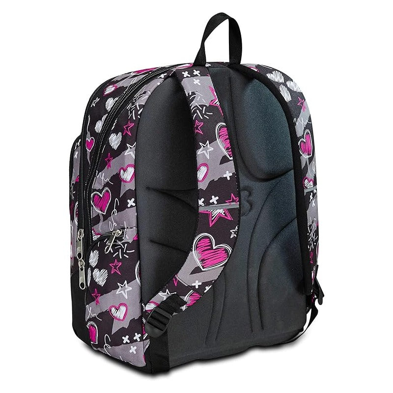 Seven Zaino Scuola Advanced, Draft Heart, Nero Fucsia
