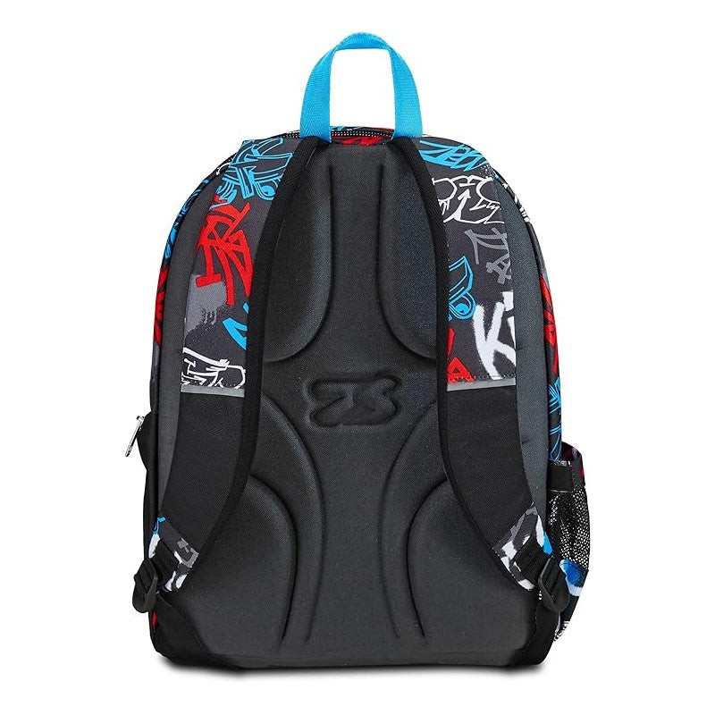 Seven Zaino Scuola Advanced, Half Street, Nero Rosso