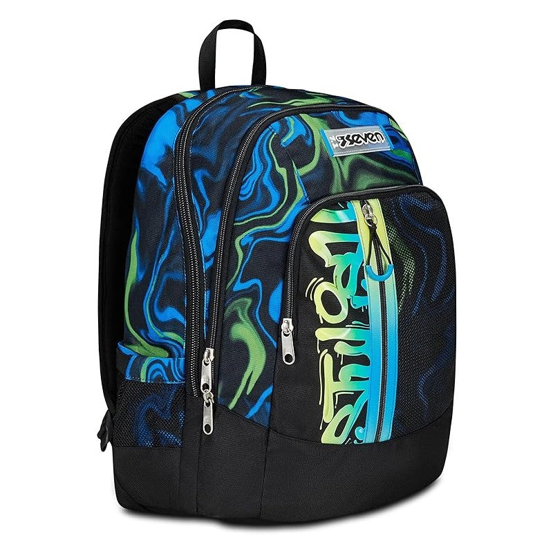 Seven Zaino Scuola Advanced, Multi-shade Boy, Nero Blu