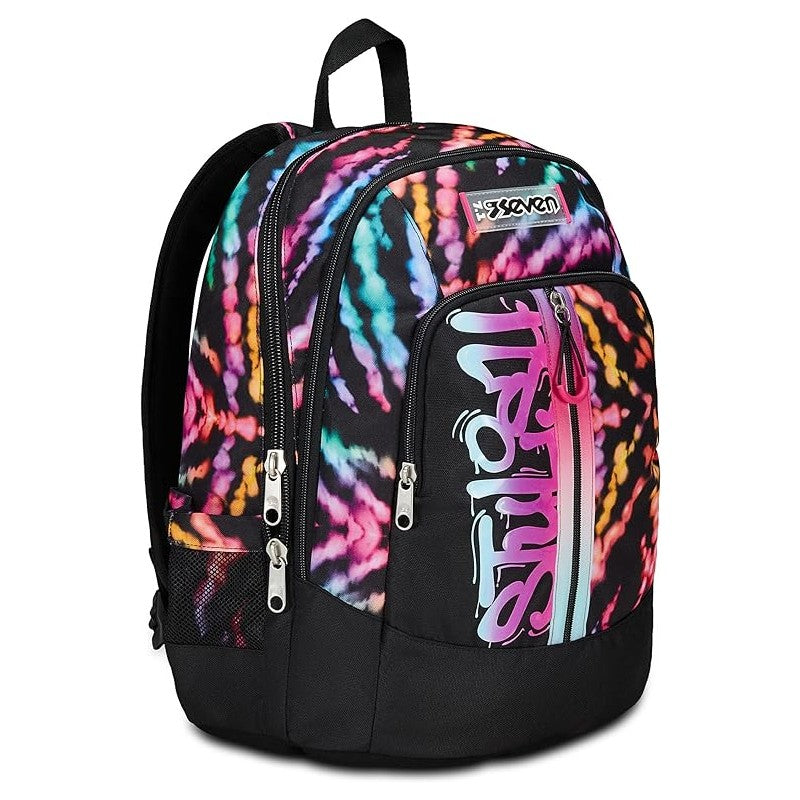 Seven Zaino Scuola Advanced, Multi-shade Girl, Nero Fucsia