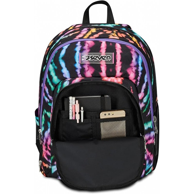 Seven Zaino Scuola Advanced, Multi-shade Girl, Nero Fucsia