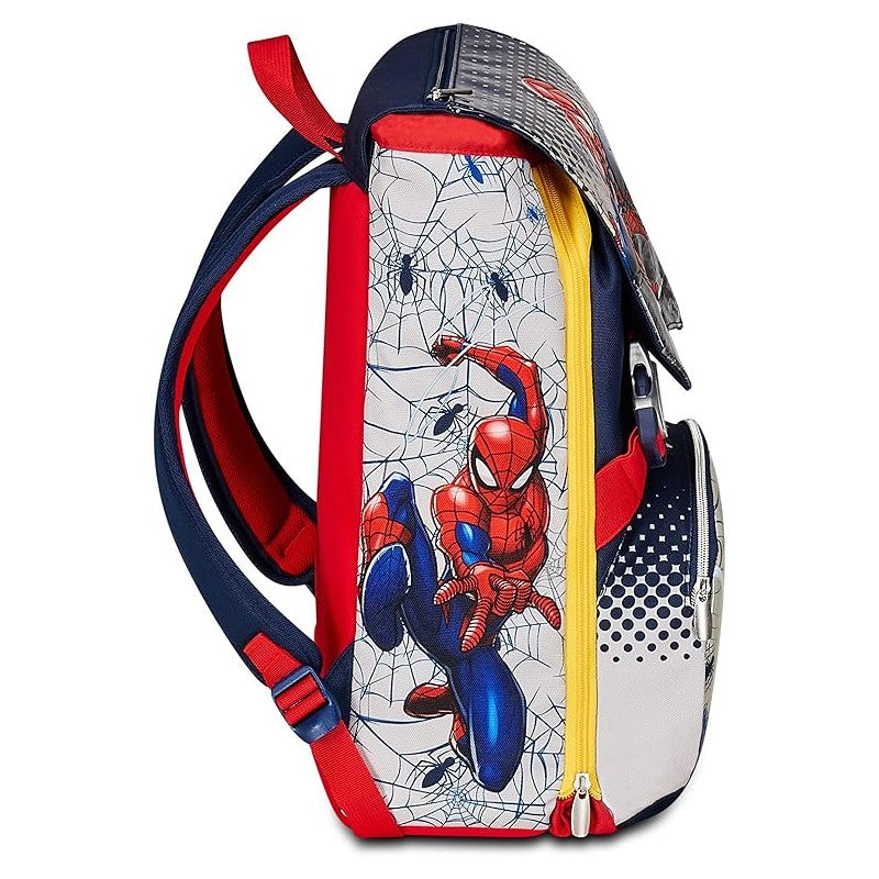 Seven Zaino Scuola Estensibile Spider-man Webbed Wonder, Blu Rosso - Doppio Scomparto Sdoppiabile - Disney Marvel