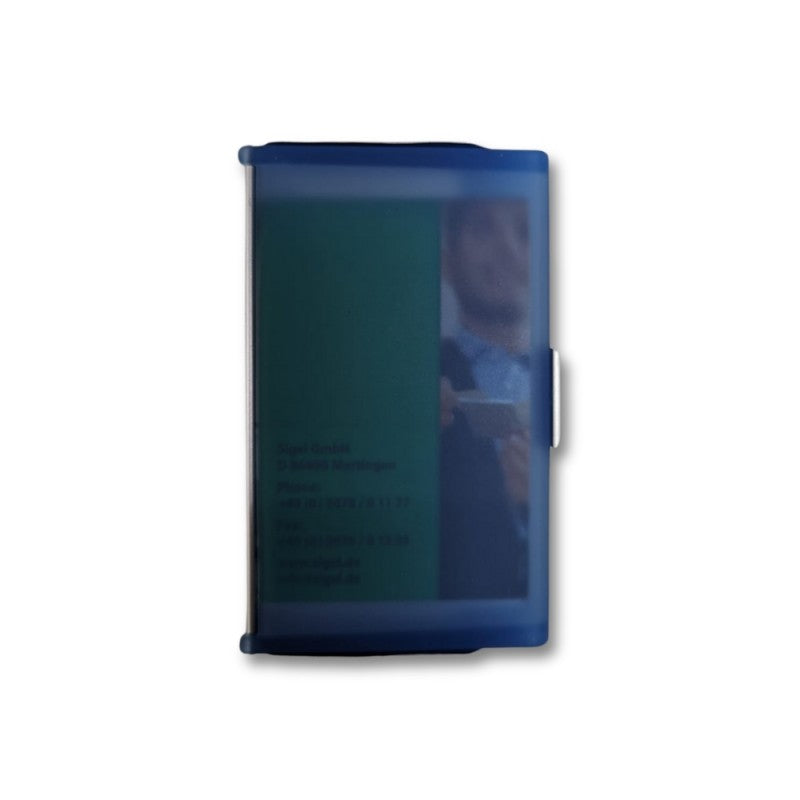 Sigel Vz137 Custodia Per Biglietti Da Visita In Alluminio – Argento / Blu