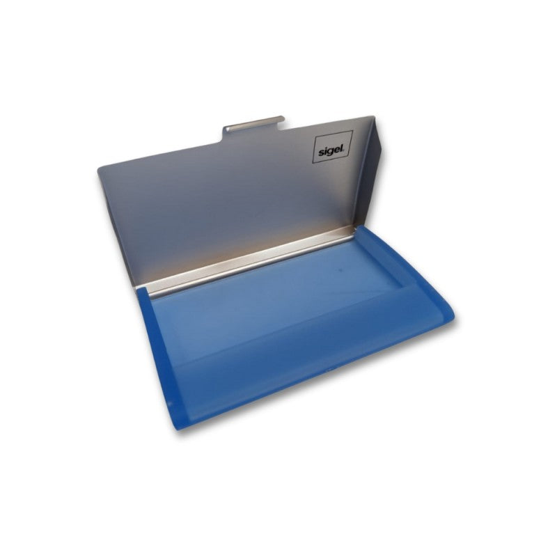 Sigel Vz137 Custodia Per Biglietti Da Visita In Alluminio – Argento / Blu