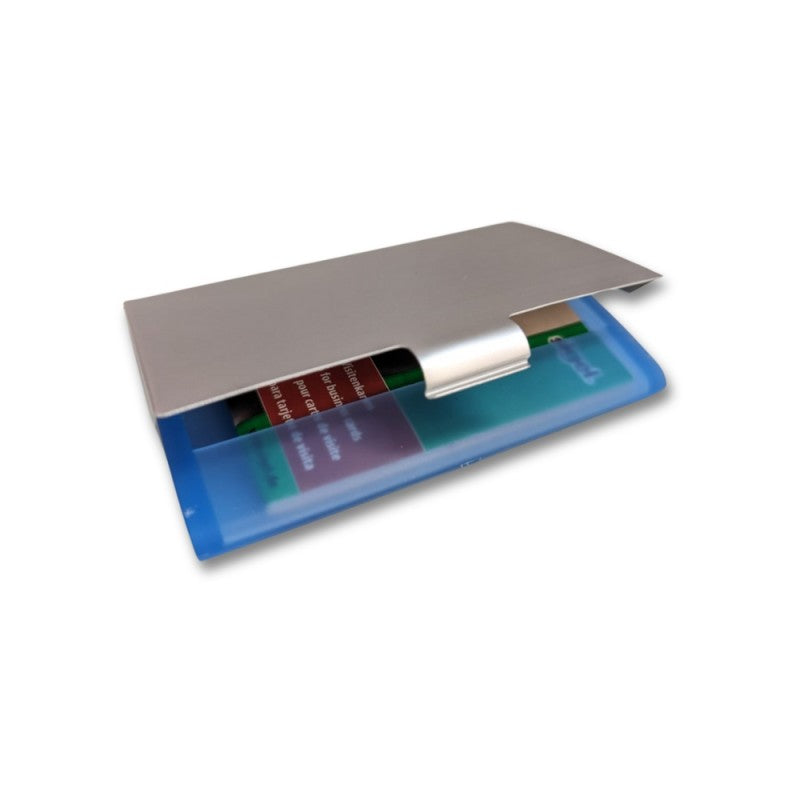 Sigel Vz137 Custodia Per Biglietti Da Visita In Alluminio – Argento / Blu