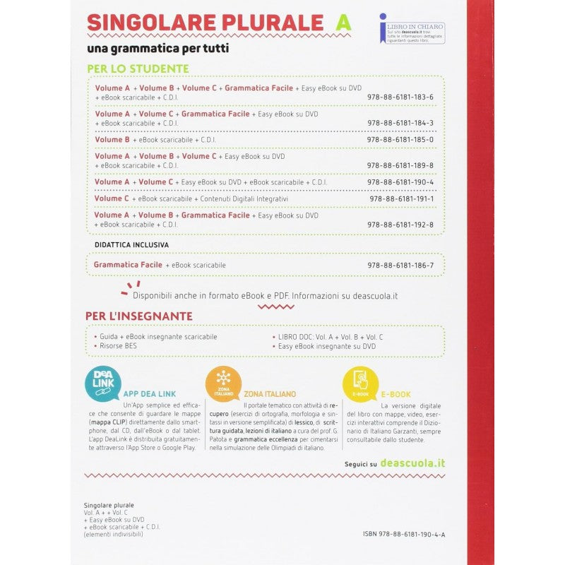 Singolare Plurale (vol. A-c). Per La Scuola Media. Con E-book. Con Espansione Online. Con Dvd-rom