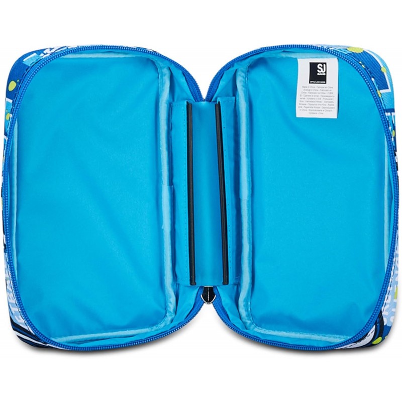 Sj Gang Astuccio Scuola Speed Case, Blu, Portapenne Mono Scomparto Con Plance Amovibili E Penne, Matite, Colori