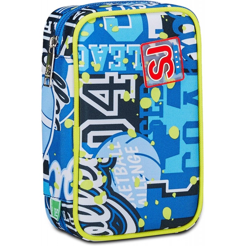 Sj Gang Astuccio Scuola Speed Case, Blu, Portapenne Mono Scomparto Con Plance Amovibili E Penne, Matite, Colori