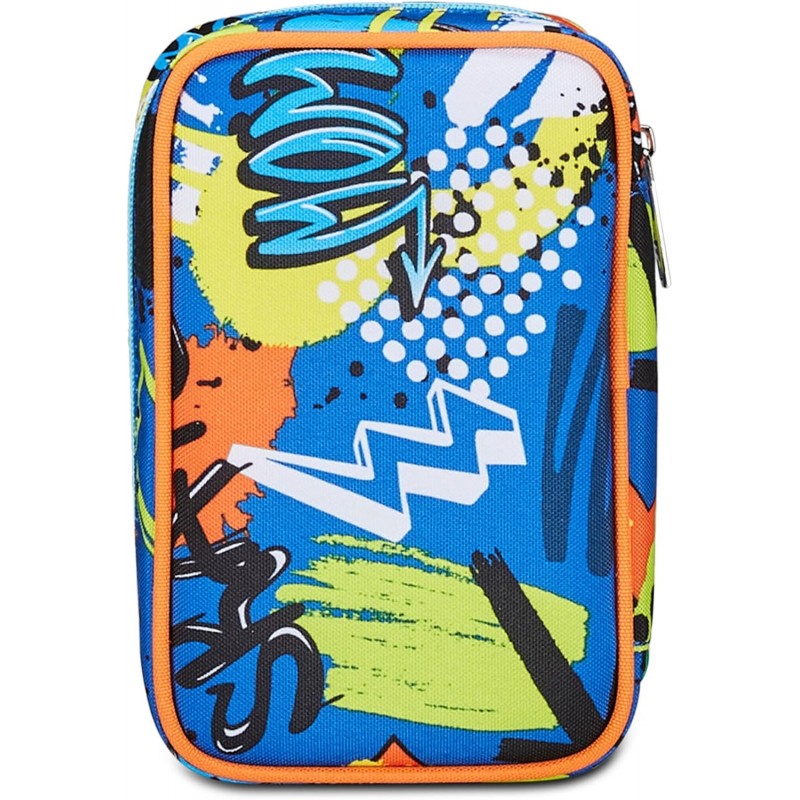 Sj Gang Astuccio Scuola Speed Case, Blu, Portapenne Mono Scomparto Con Plance Amovibili E Penne, Matite, Colori