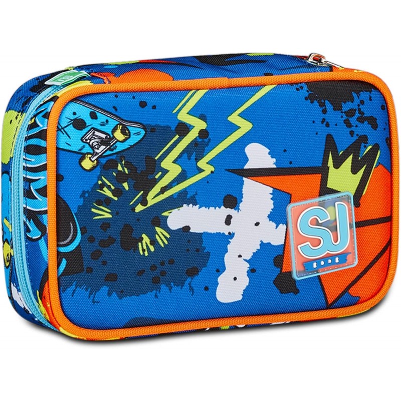 Sj Gang Astuccio Scuola Speed Case, Blu, Portapenne Mono Scomparto Con Plance Amovibili E Penne, Matite, Colori