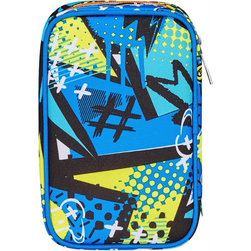 Sj Gang Astuccio Scuola Speed Case, Blu, Sphere Full Boy, Portapenne Mono Scomparto Con Plance Amovibili E Penne, Matite, Colori