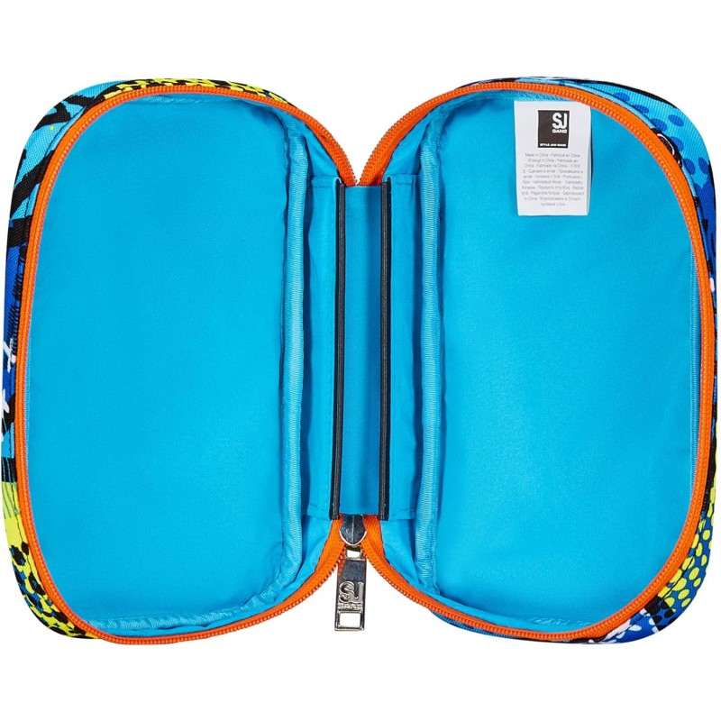 Sj Gang Astuccio Scuola Speed Case, Blu, Sphere Full Boy, Portapenne Mono Scomparto Con Plance Amovibili E Penne, Matite, Colori
