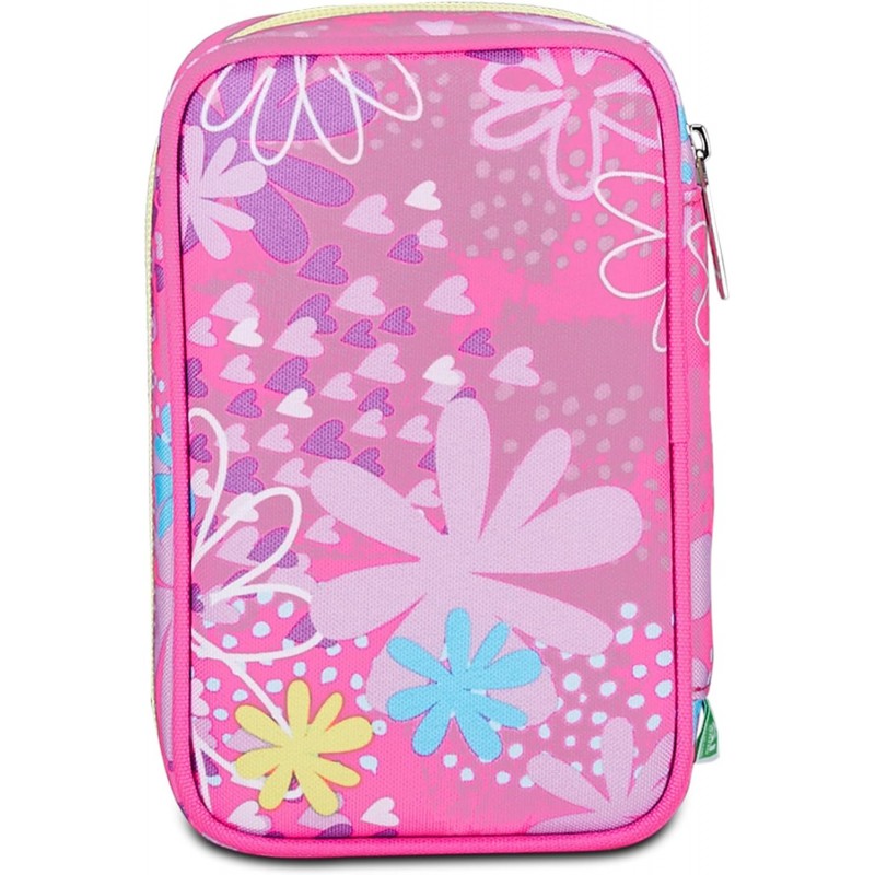 Sj Gang Astuccio Scuola Speed Case, Rosa, Portapenne Mono Scomparto Con Plance Amovibili E Penne, Matite, Colori