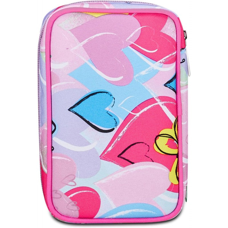 Sj Gang Astuccio Scuola Speed Case, Rosa, Portapenne Mono Scomparto Con Plance Amovibili E Penne, Matite, Colori,