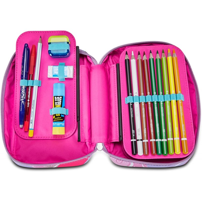 Sj Gang Astuccio Scuola Speed Case, Rosa, Portapenne Mono Scomparto Con Plance Amovibili E Penne, Matite, Colori,