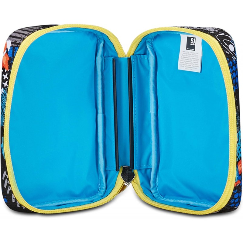 Sj Gang Astuccio Scuola Speed Pad, Blu, Portapenne Mono Scomparto Con Plance Amovibili E Penne, Matite, Colori